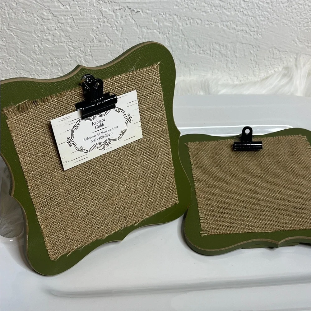Green and Tan Decorative Clip Boards/Frames